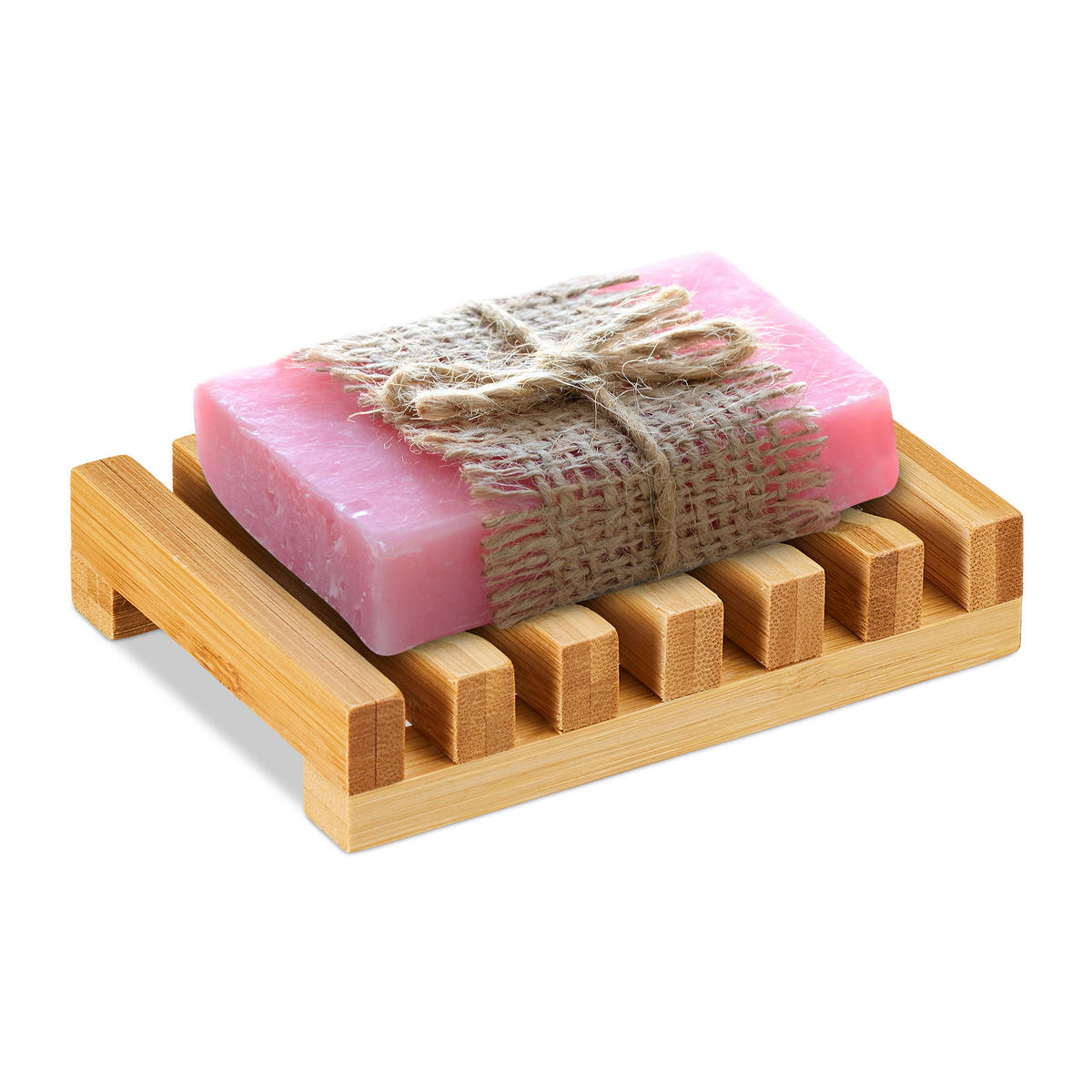 MISKA na mydlo - svetlohnedá, drevo (11.5/2.5/8.5cm) - Relaxdays