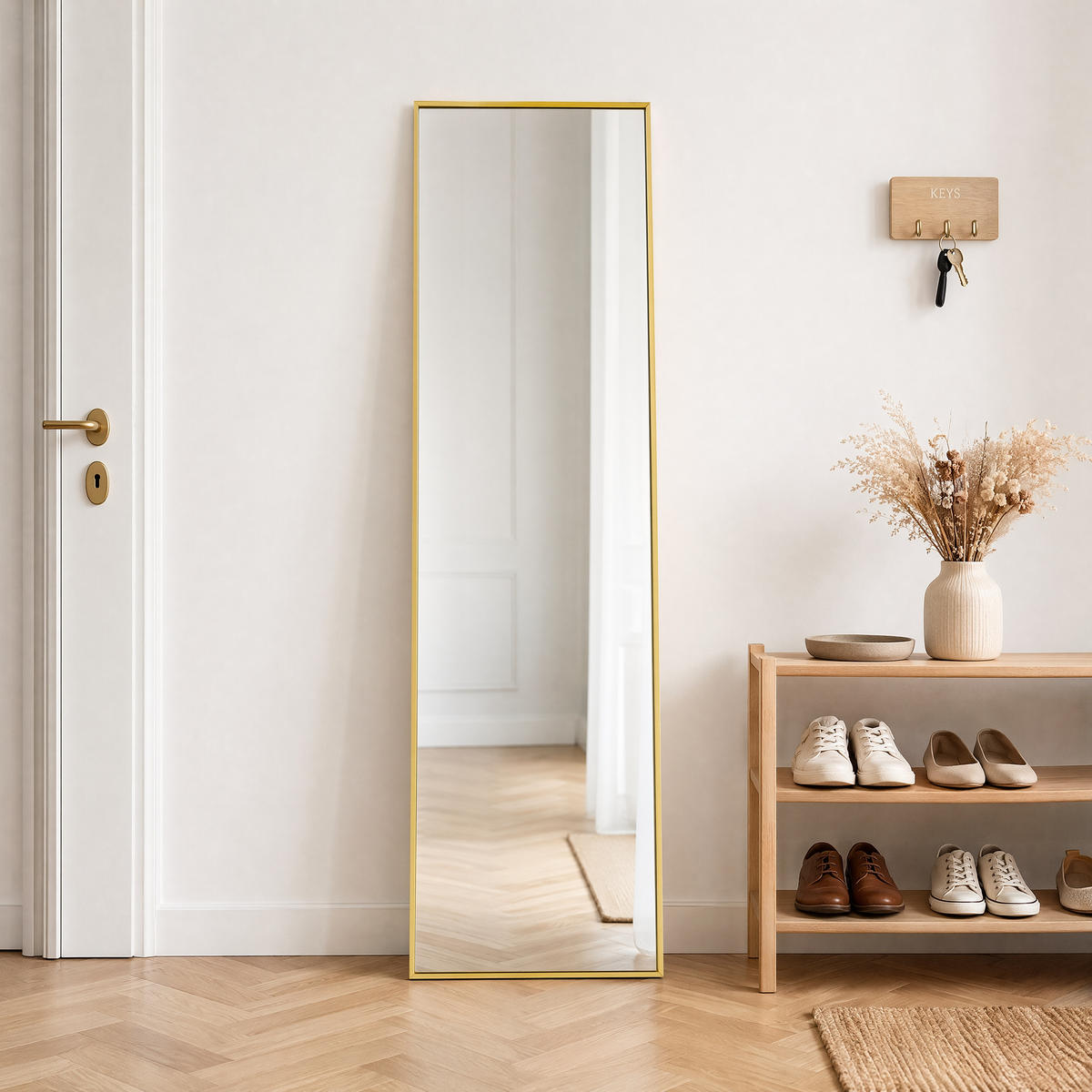 STEHSPIEGEL gold 150x40cm, aluminium, vielseitig nutzbar - Goldfarben, Glas (2/150/40cm) - SHOPENTRA