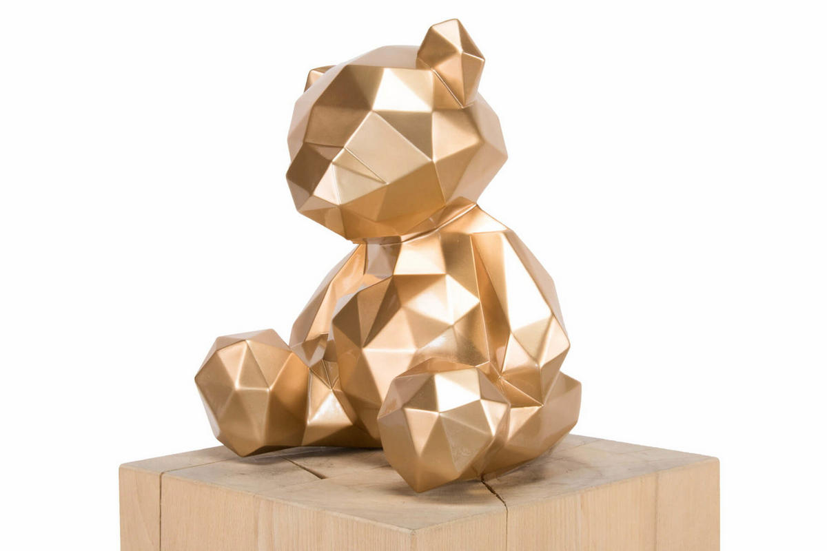 SKULPTUR Gold 30/28 cm - Goldfarben, Stein (2.5/28/23cm) - KUNSTLOFT