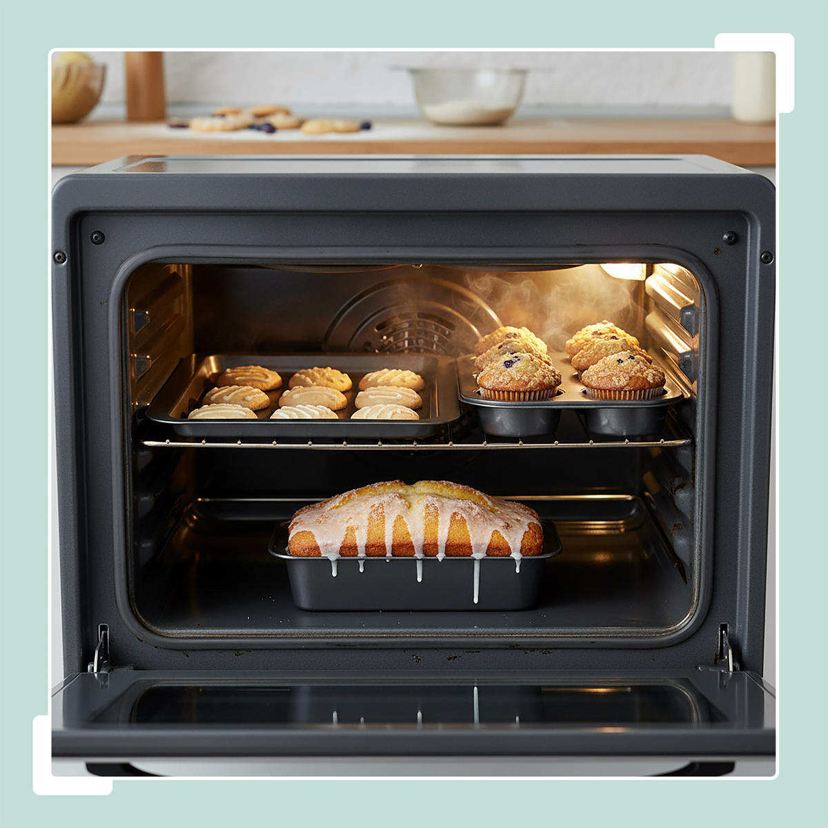 3-DIELNA sada na pečenie - antracitová, kov - Relaxdays