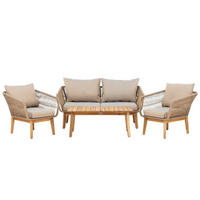 LOUNGE-SET, Chania, Braun, Akazie., 60 x 110 x 45 cm, 4-teilig - Braun, Holz - ebuy24