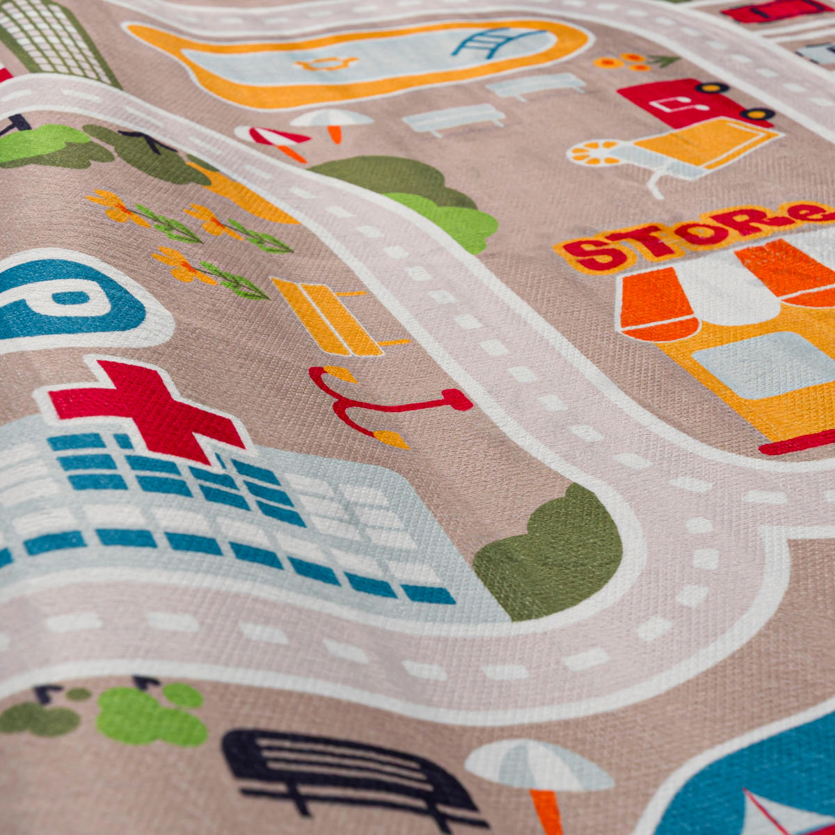 BARNMATTA flerfärgad väg - 120 x 170 cm - Multicolor, Textil (120/170cm) - Mazovia