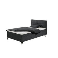 BOXBETT 120x200 inkl. Topper und Bettkasten - Dunkelgrau/Schwarz, Holz/Holzwerkstoff (120/200cm) - ed exciting design