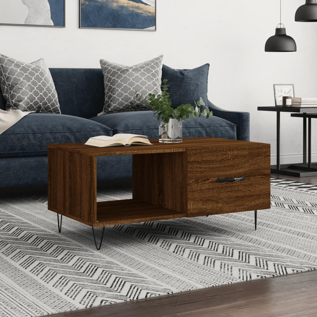 COUCHTISCH Braun Eichen-Optik 90x50x40 cm Holzwerkstoff - Braun, Holzwerkstoff (50/90/40cm) - furnicato