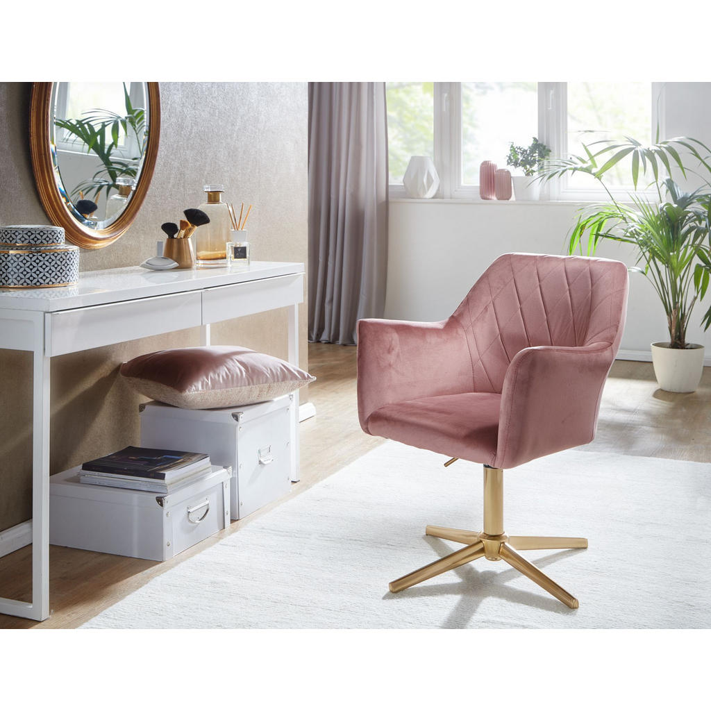 Thumbnail - Kadima Design Drehstuhl, Rosa, Textil, Sternfuß, 97x55x55 cm, Wohnzimmer, Sessel, Polstersessel