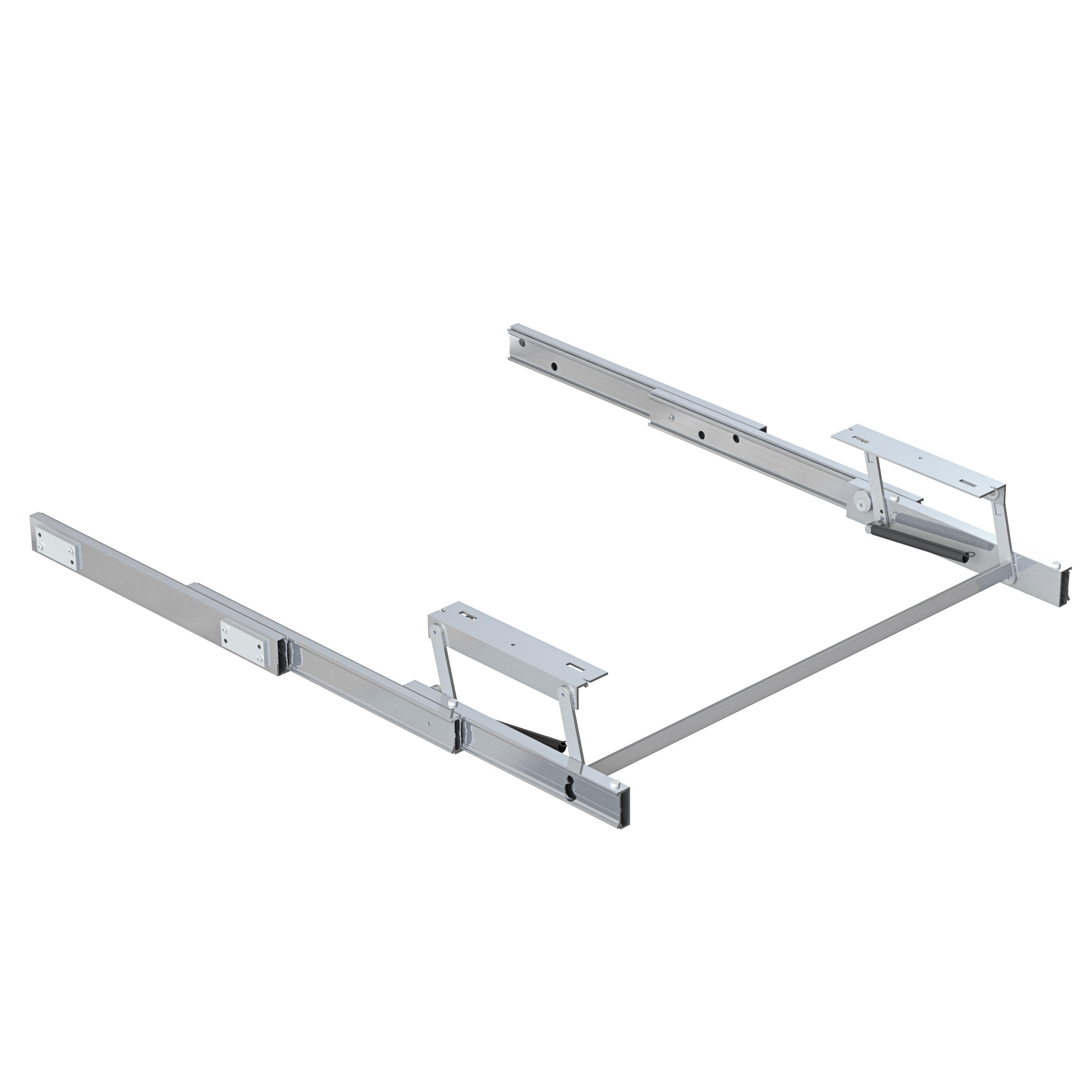 FÜHRUNG Oplà Top für ausziehbaren und hochkplappbaren Tisch, Aluminium, Edelstahl eloxiert - Edelstahlfarben, Metall (90/10/53cm) - EMUCA