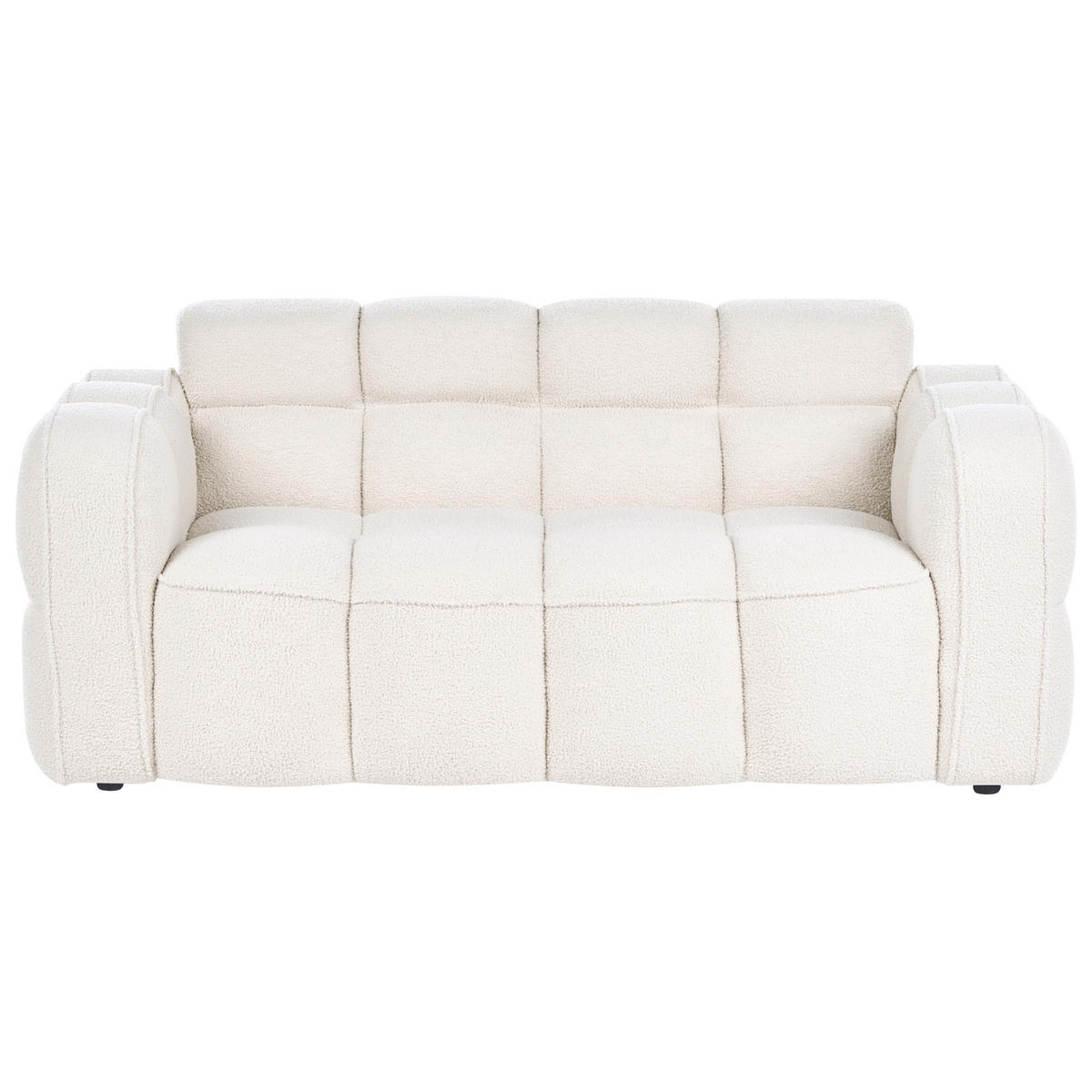2-SITZER-SOFA Bouclé Cremeweiß Utana - Creme, Textil (175/75/88cm) - Beliani
