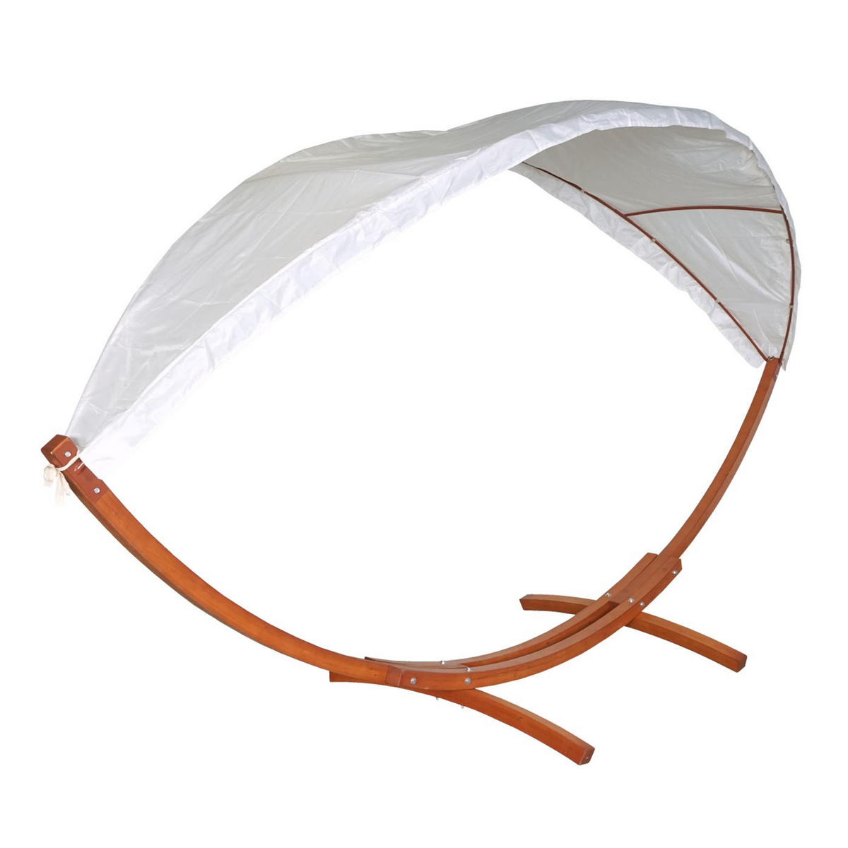 HÄNGEMATTE Braun, Cremeweiß - Braun/Weiß, Holz (420/220/150cm) - MCW
