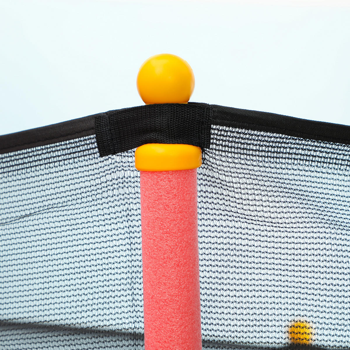 TRAMPOLIN DE-10778 Ø163,5 cm mit Sicherheitsnetz Schwarz & Rot - Rot, Metall (163.5/163.5cm) - ComfortXL