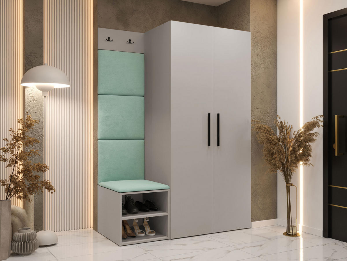 GARDEROBEN-SET Medi IV - Kaschmir/Schwarz, Holzwerkstoff/Kunststoff (80/191/50cm) - MIRJAN24