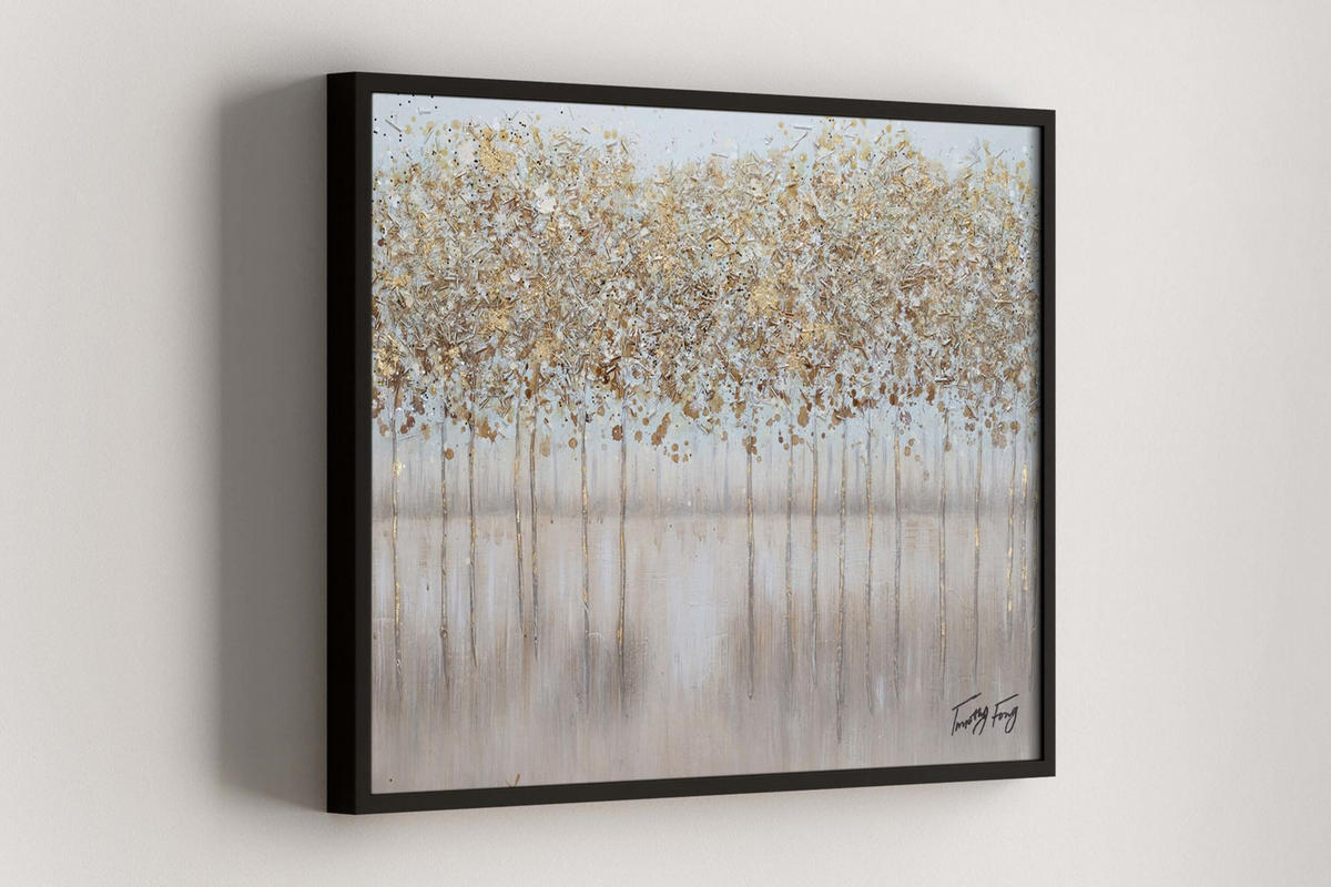 ACRYLBILD HANDGEMALT 100/75 cm - Goldfarben/Kupferfarben, Holz/Textil (100/75cm) - KUNSTLOFT