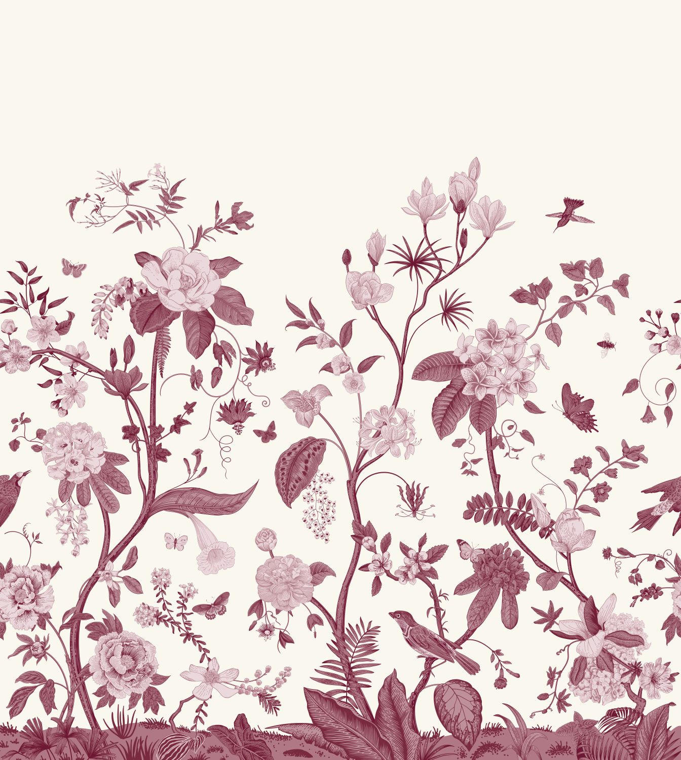 FOTOTAPETE Toile de Jouy 2.5 x 2.79 m - Rot, Papier (250/279cm) - ESTAhome
