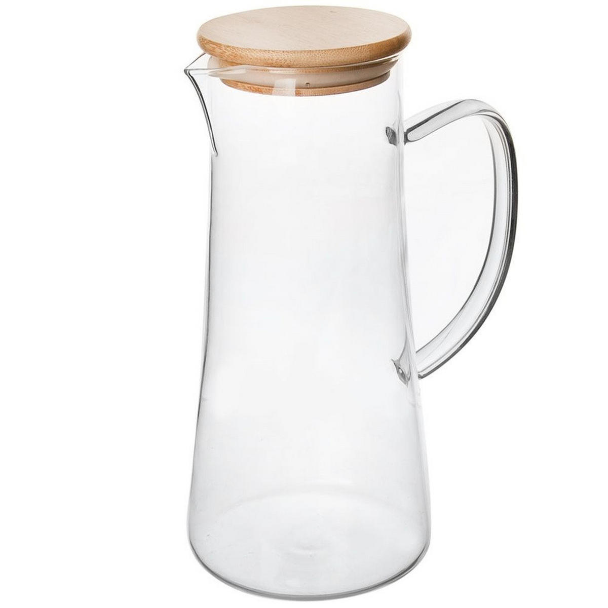GLASKRUG mit Bambusdeckel 1,35 l - Transparent, Glas (1.35L) - Orion 