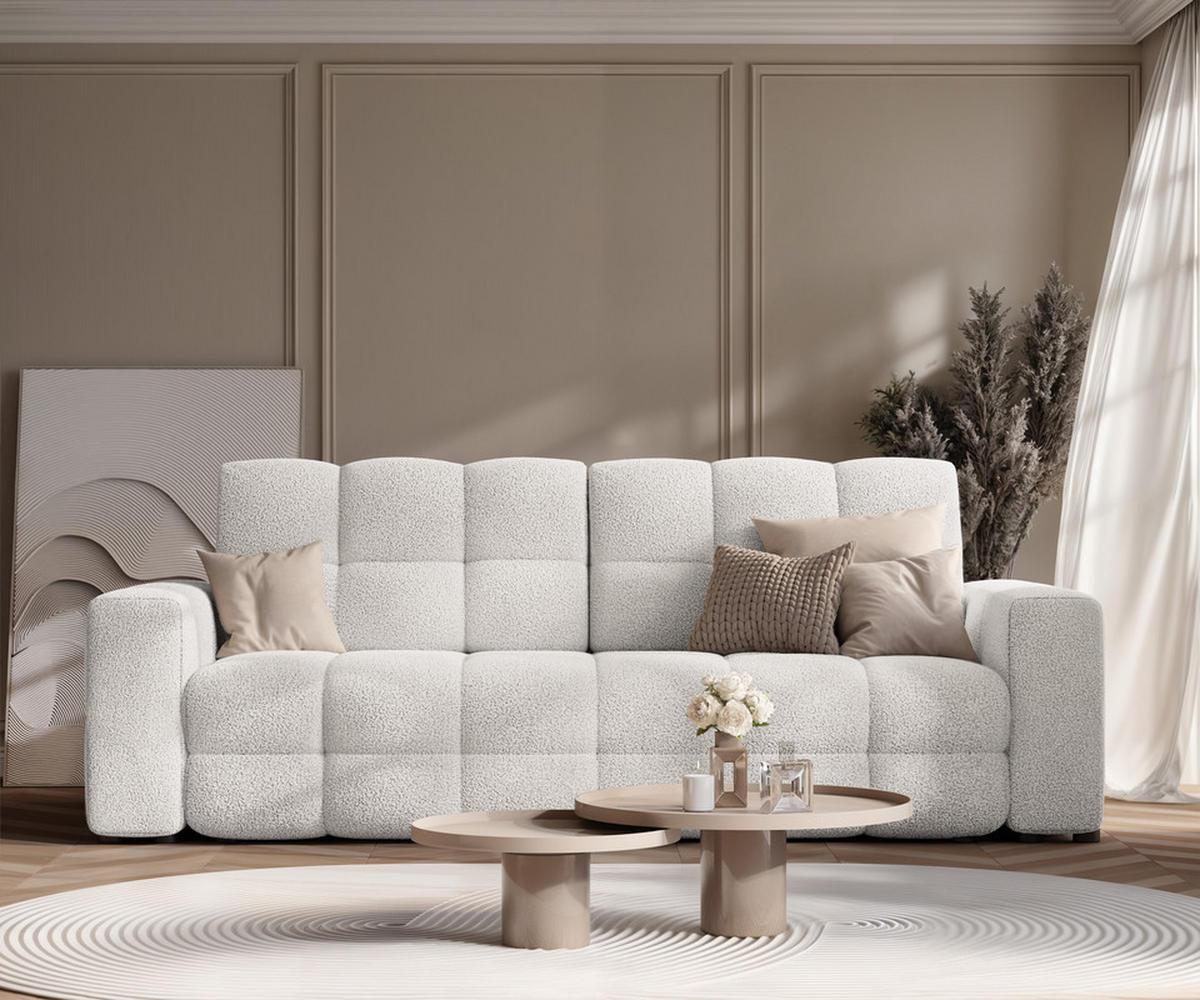 SCHLAFSOFA MOLLY mit Bettkasten, Stoff Weiß - Weiß, Textil (248/92/93cm) - Idohome