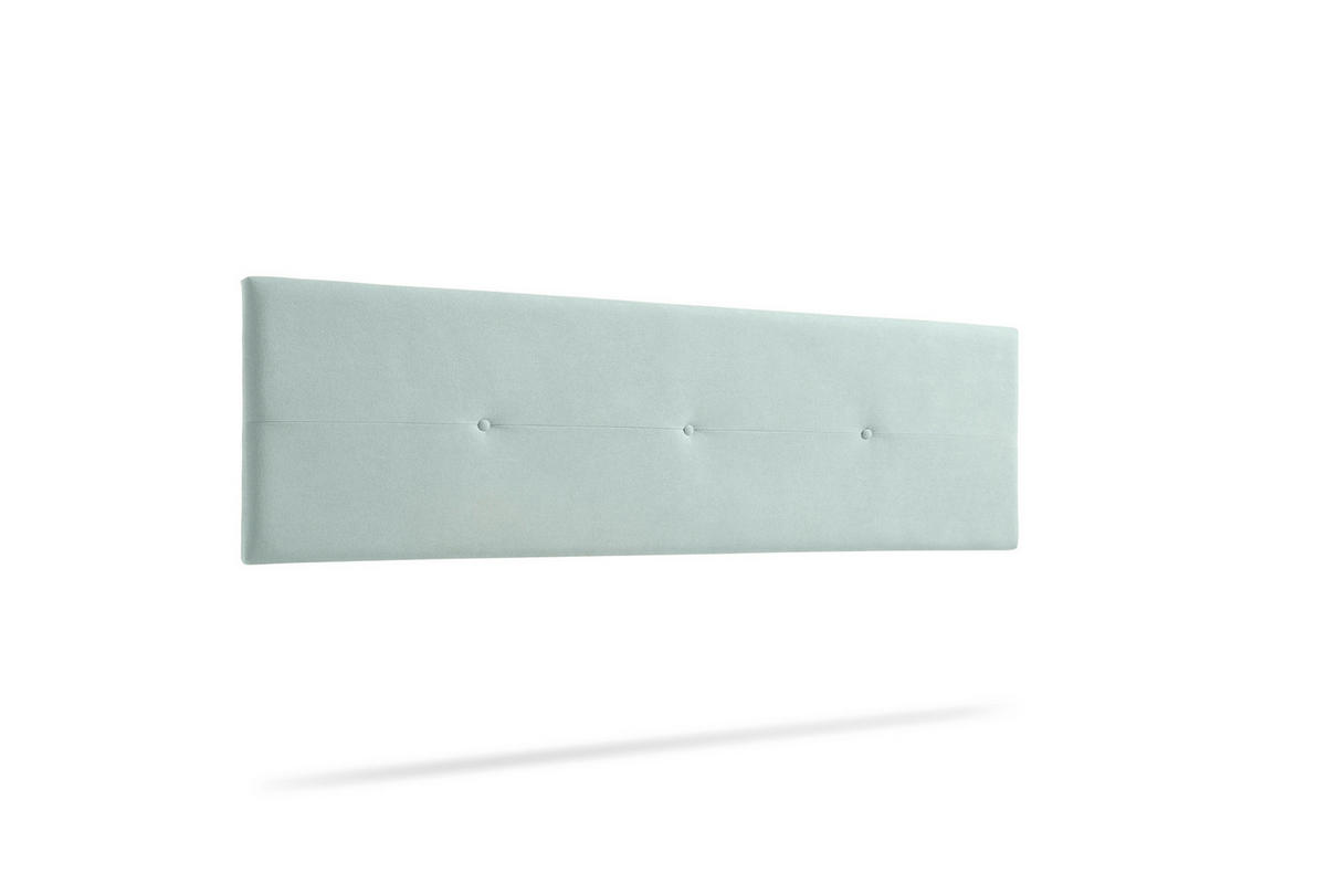 KOPFTEIL gepolstert NAPOLI Aqualine 100x50x5 cm - Wassergrün - Moonia - Pastellgrün, Holz (100/5/50cm)