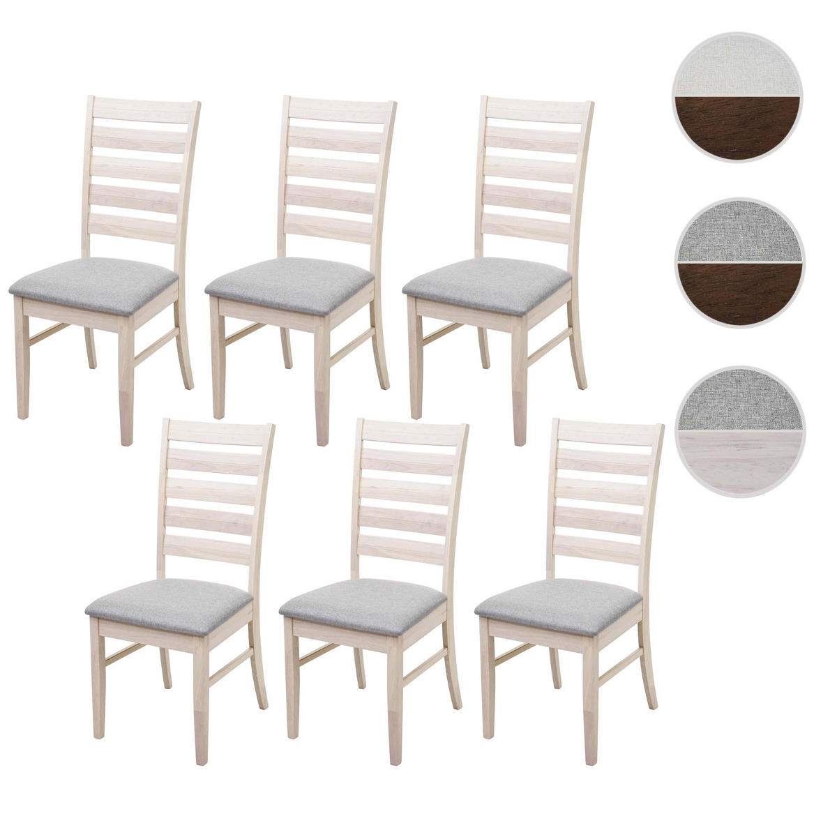 ESSZIMMERSTUHL Grau 6er-Set - Grau, Holz (47/100/58cm) - MCW