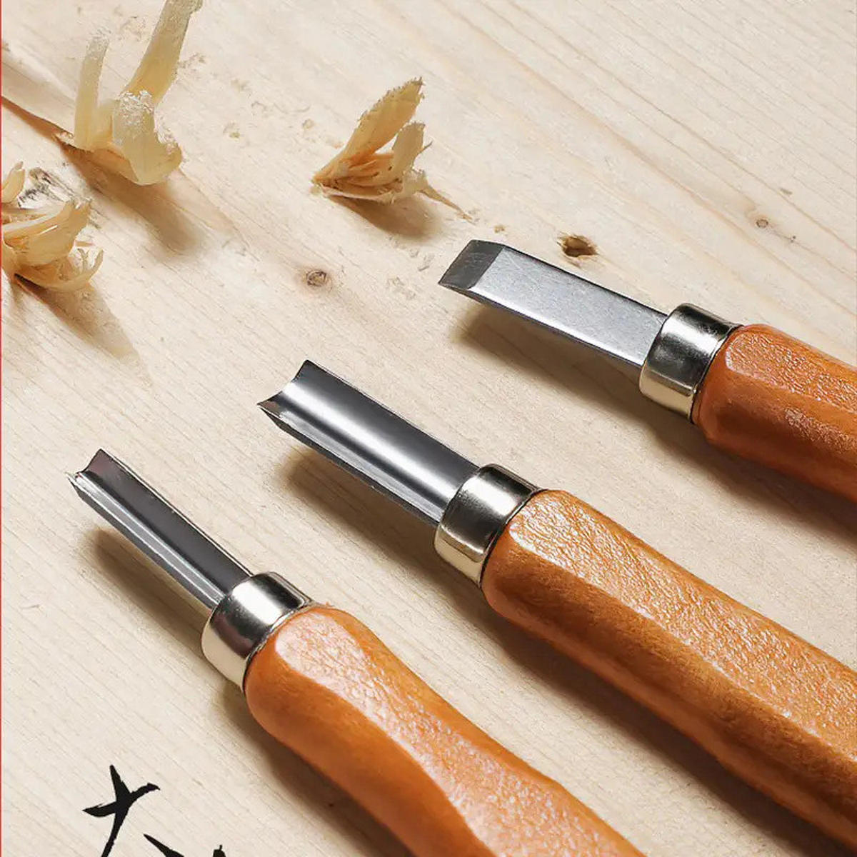 BOHRER – 12er-Set – Kohlenstoffstahl – für Holzschnitzerei und Bastelarbeiten - Braun, Metall (27/17/1.8cm) - DCA