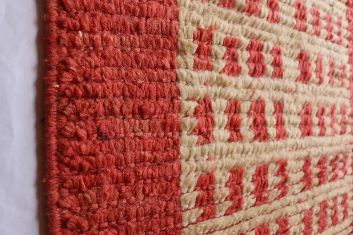 BERBERTEPPICH Teppichläufer marokkanisch aus reiner Wolle 140x 200 cm - Rot, Naturmaterialien (140/200cm) - AFK Living