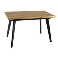 ESSTISCH Fresno Eiche Artisan / Schwarz 120-180 / 80 / 76cm - Eichefarben/Schwarz, Holz/Holzwerkstoff (80/120/76cm) - Feldmann-Wohnen