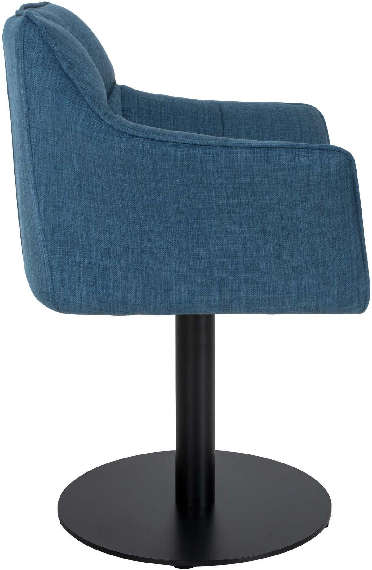 SESSEL Stoff blau - Blau/Schwarz, Textil/Metall (64/75/48cm) - CLP