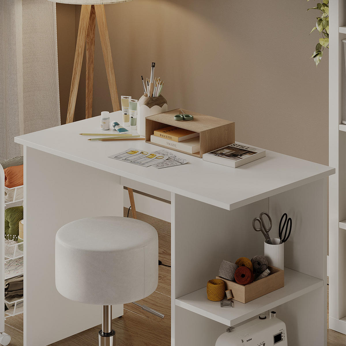 SCHREIBTISCH Simple Weiß 100 x 50 cm - Weiß, Holzwerkstoff (50/100/76cm) - Vicco