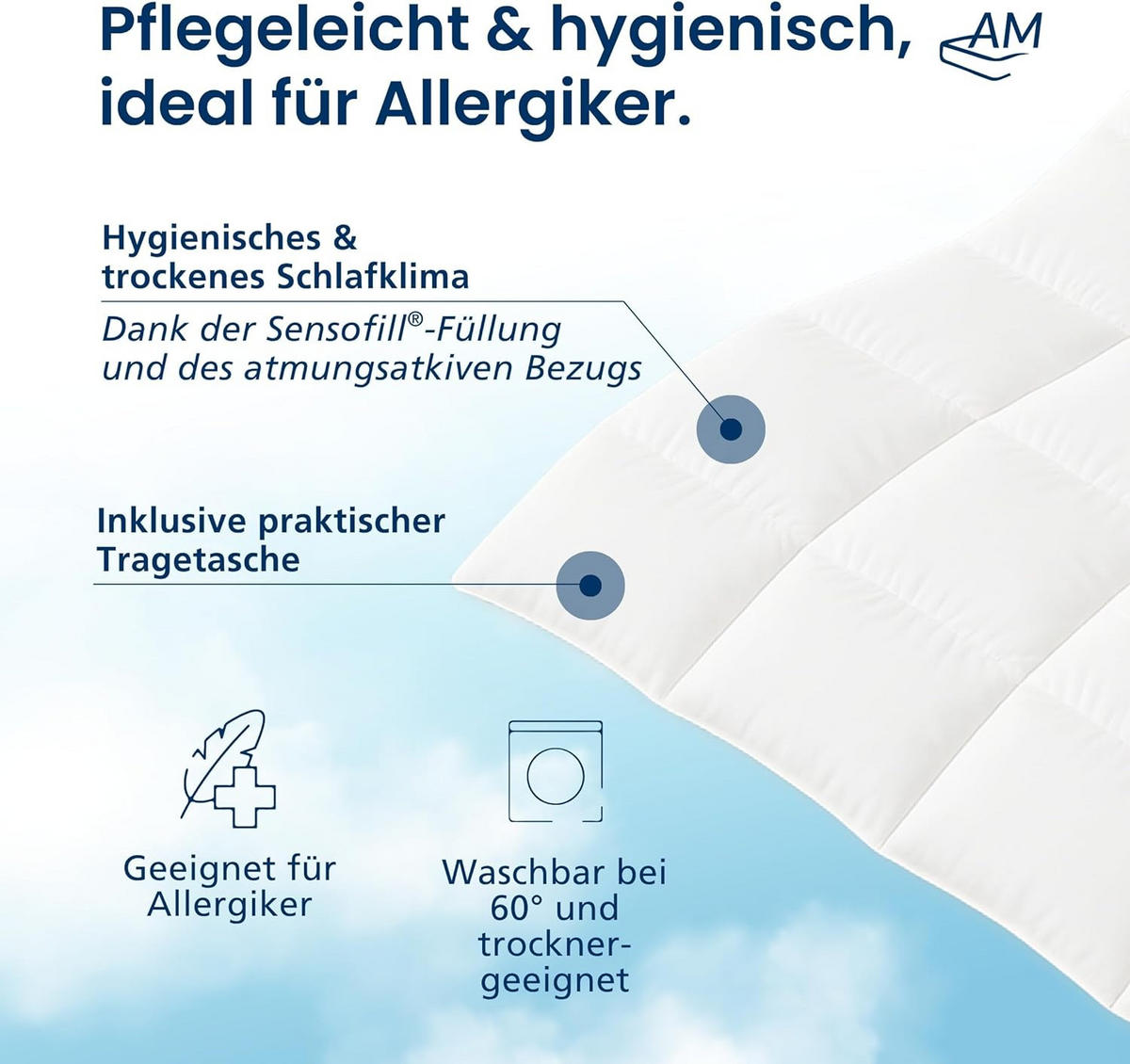 MIKROFASER DECKE 135/200 cm - Weiß, Textil (135/200cm) - AM Qualitätsmatratzen