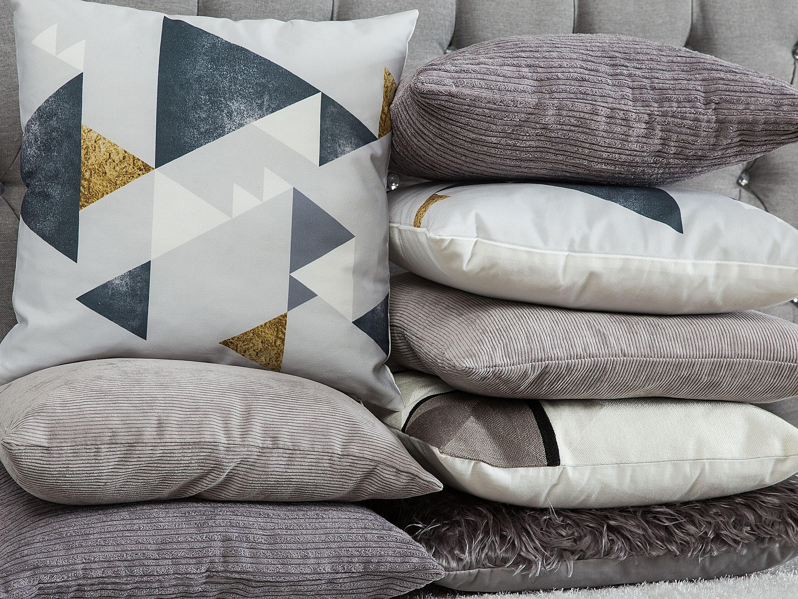 DEKOKISSEN 2er-Set Grau 45/45 cm Nolana - Grau, Textil (45/45cm) - Beliani