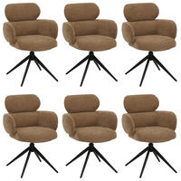 ESSZIMMERSTUHL Braun 6er-Set - Braun, Textil (61/86/69cm) - MCW