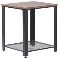 BEISTELLTISCH dunkler Holzfarbton/schwarz quadratisch 45/45 cm Aston - Dunkelbraun/Schwarz, Holzwerkstoff (45/45/55cm) - Beliani