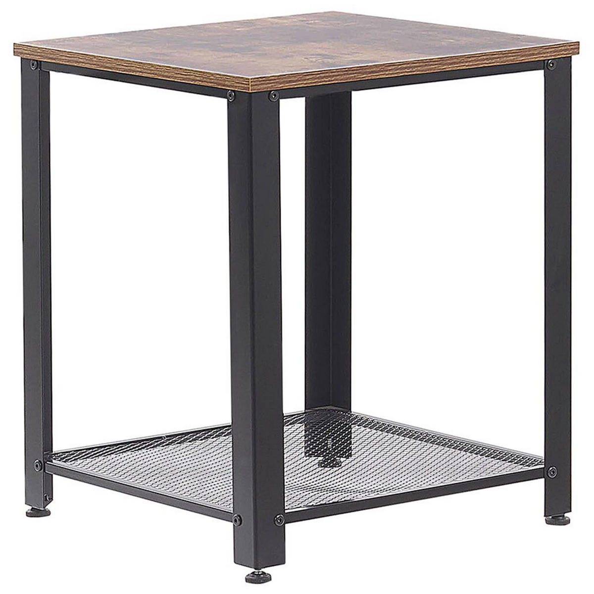 BEISTELLTISCH dunkler Holzfarbton/schwarz quadratisch 45/45 cm Aston - Dunkelbraun/Schwarz, Holzwerkstoff (45/45/55cm) - Beliani