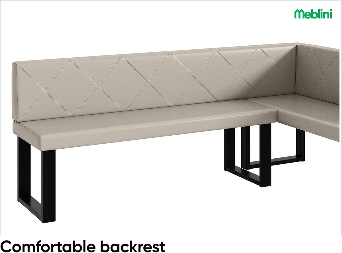 ECKBANK ERIC_U - Beige, Leder (142/196cm) - Meblini