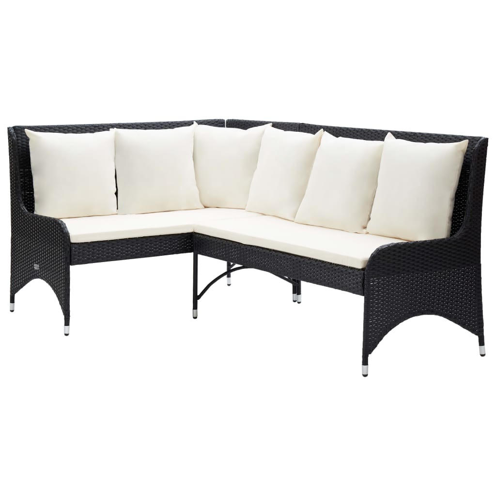 vidaXL Ecksofa Schwarz 62x90x130 cm