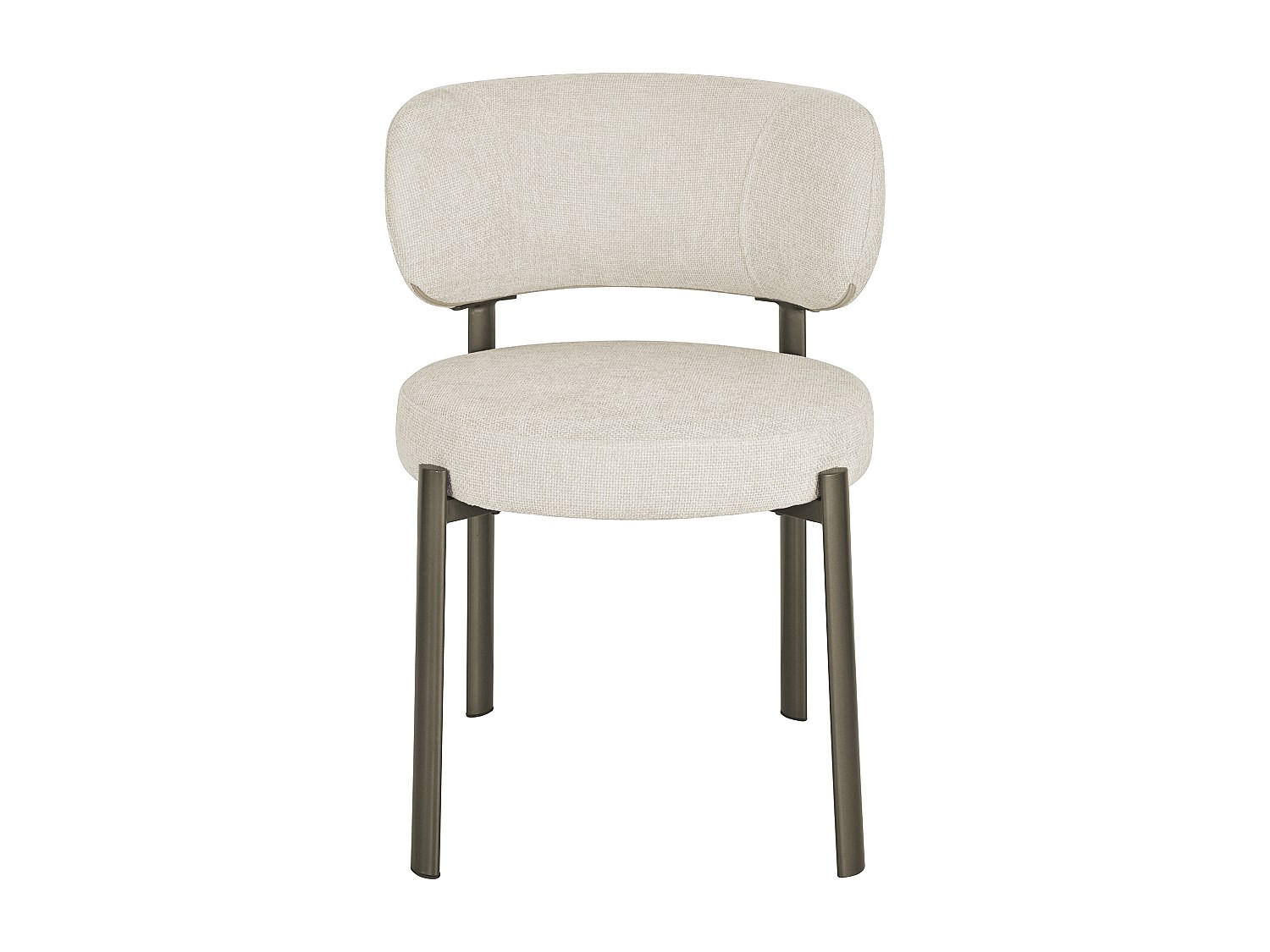 STUHL - 55 x 60.5 - stoff - cremefarben Asilova - Creme, Textil/Metall (55/78.5/60.5cm) - Vente-Unique