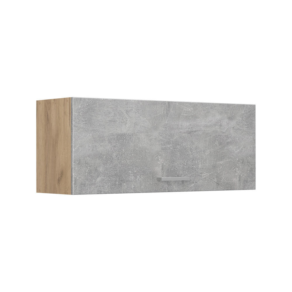 HÄNGESCHRANK R-Line, Beton/Goldkraft Eiche, 100 cm Flach - Honigeiche/Grau, Holzwerkstoff (100/40/31cm) - Vicco