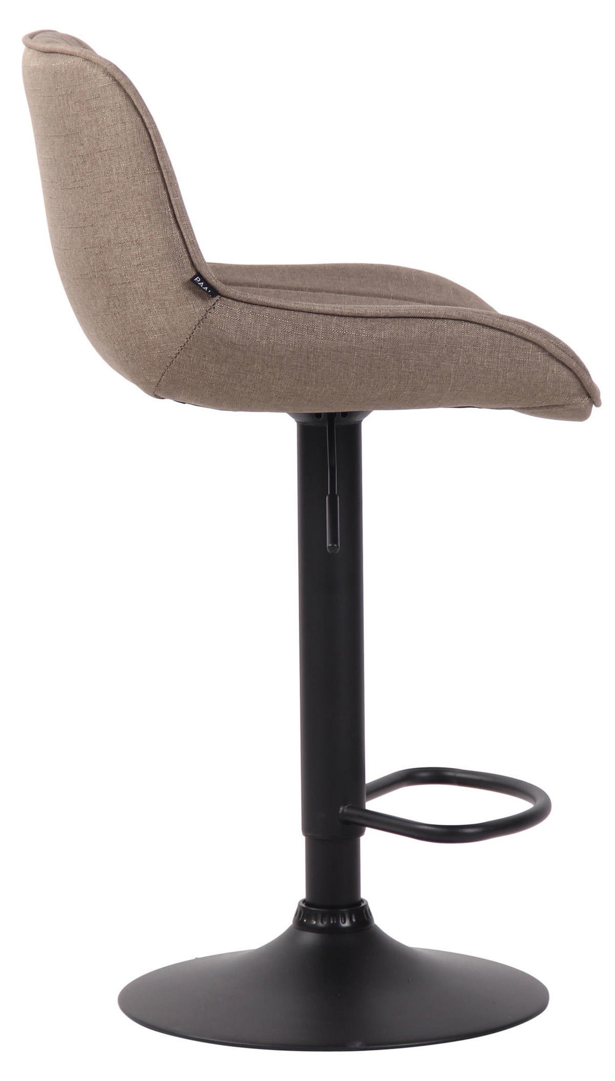BARHOCKER Stoff taupe - Taupe/Schwarz, Textil/Metall (50/86/50cm) - CLP