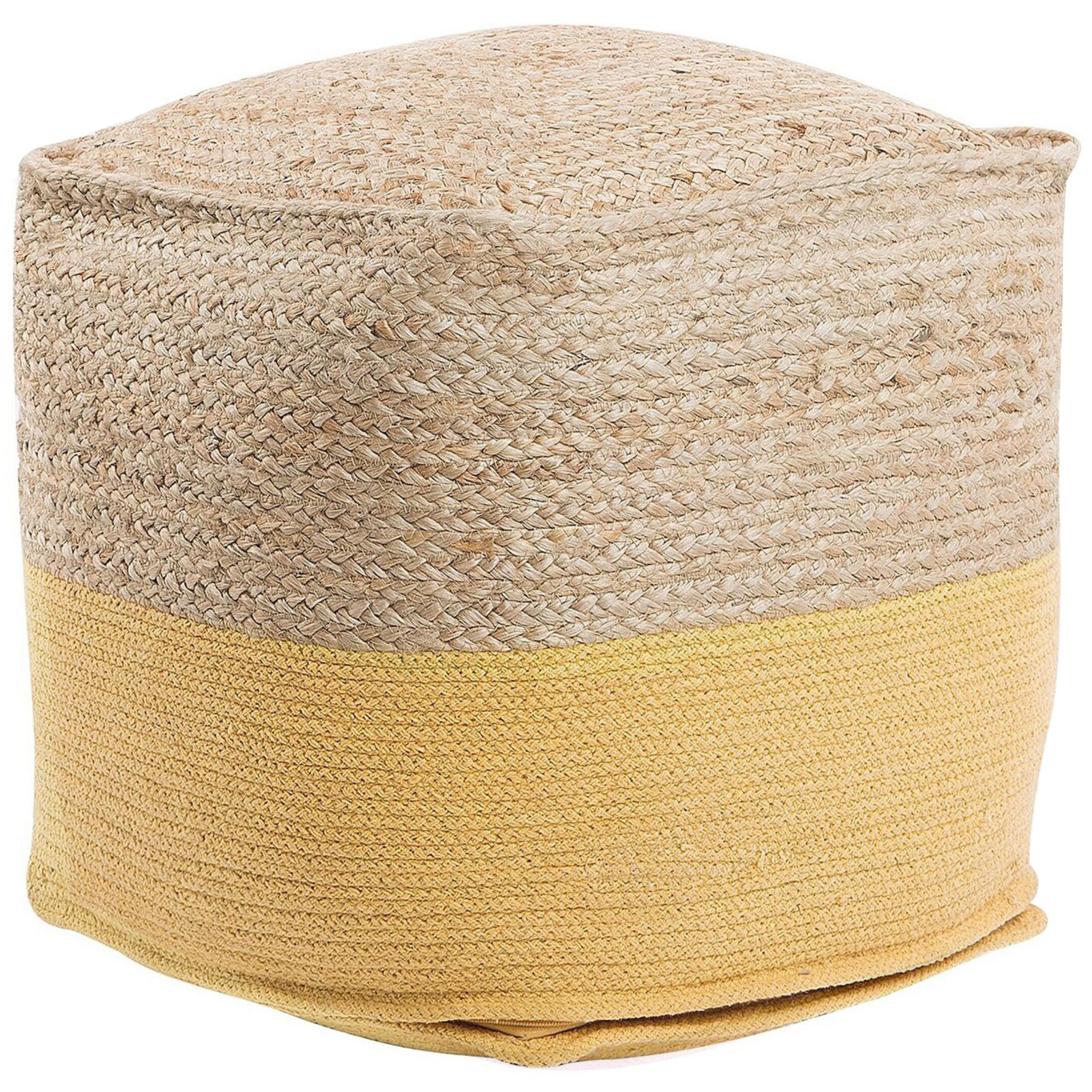 POUF Kirama 44/44/44 cm - Beige, Naturmaterialen (44/44/44cm) - Beliani