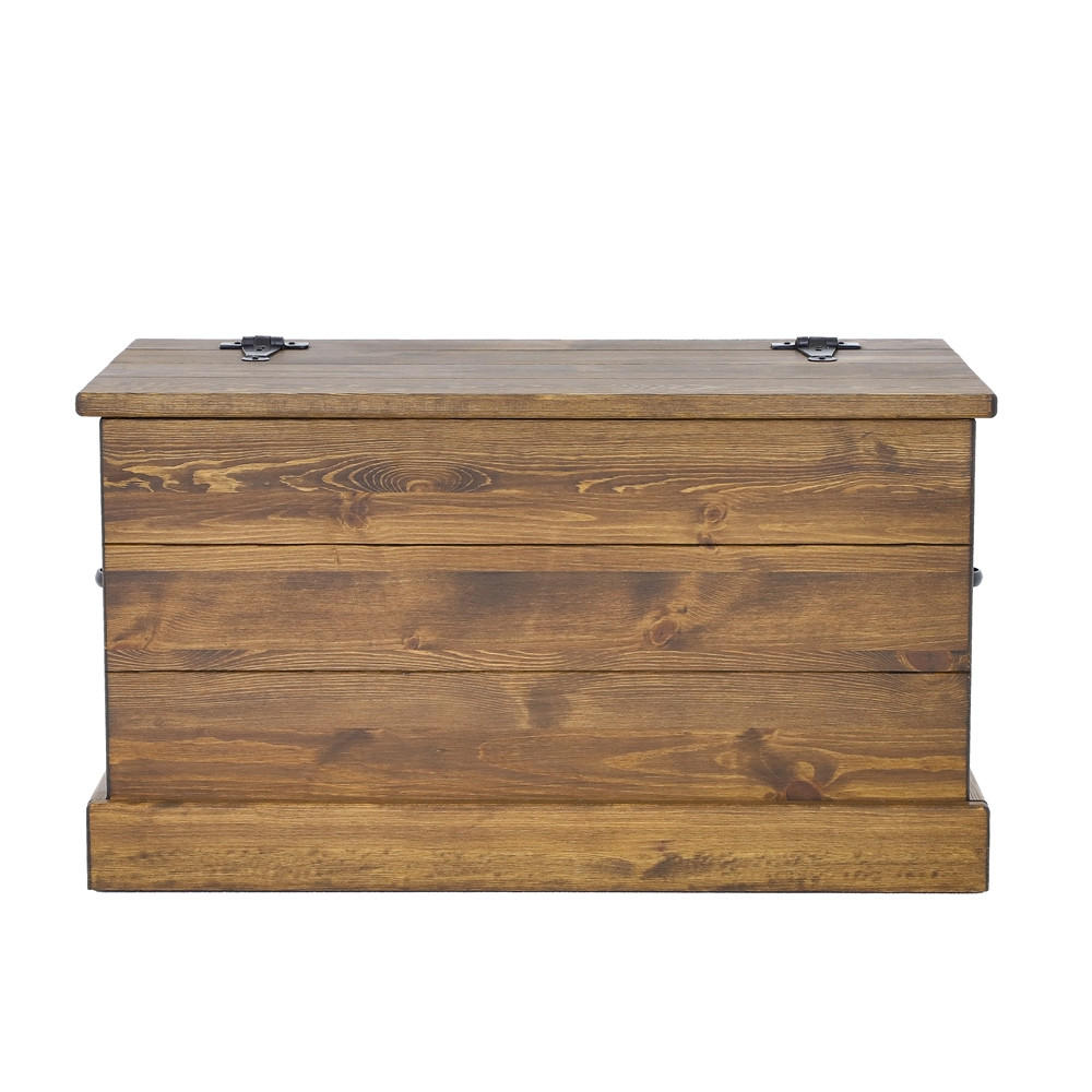 TRUHENBANK aus Massivholz Rustyk - Dunkelbraun/Schwarz, Holz (95/51/49cm) - Seart