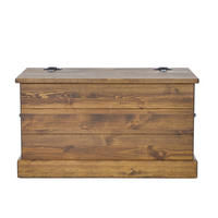 TRUHENBANK aus Massivholz Rustyk - Dunkelbraun/Schwarz, Holz (95/51/49cm) - Seart
