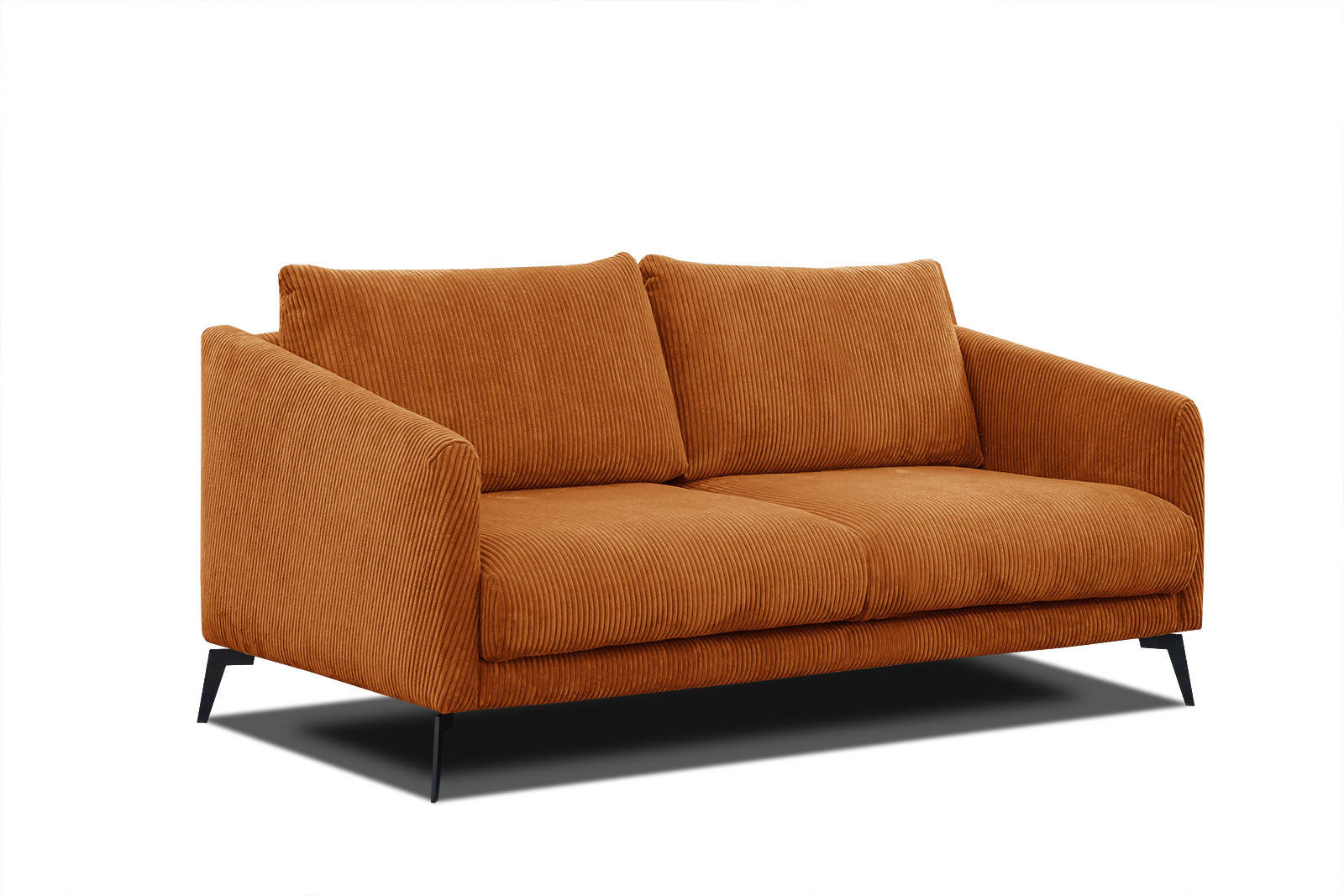 SOFA VILT 2,5-Sitzer, orange - Schwarz/Orange, Holzwerkstoff/Kunststoff (202/89/94cm) - Courtois Laville