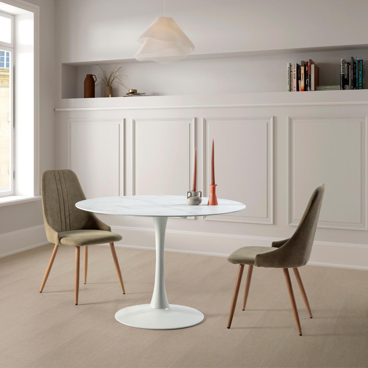 ESSTISCH Ada Weiß 110/110/75 cm - Weiß, Glas (110/110/75cm) - Calicosy