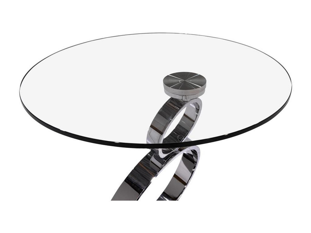 BEISTELLTISCH - Sicherheitsglas & Stahl - JOLINE - Transparent, Glas (55/55/58cm) - Vente-Unique