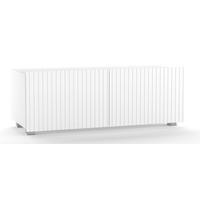 TV-LOWBOARD Kolder 100 cm Weiß mit geriffelten Fronten - Silberfarben/Weiß, Holzwerkstoff/Kunststoff (100/38/43cm) - Ravio