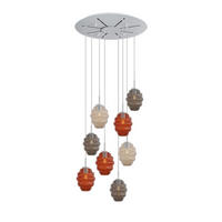 GALERIELEUCHTE Echos 8-flammig Mehrfarbig Ø 18cm - Multicolor/Weiß, Glas (18/18/20cm) - s.luce