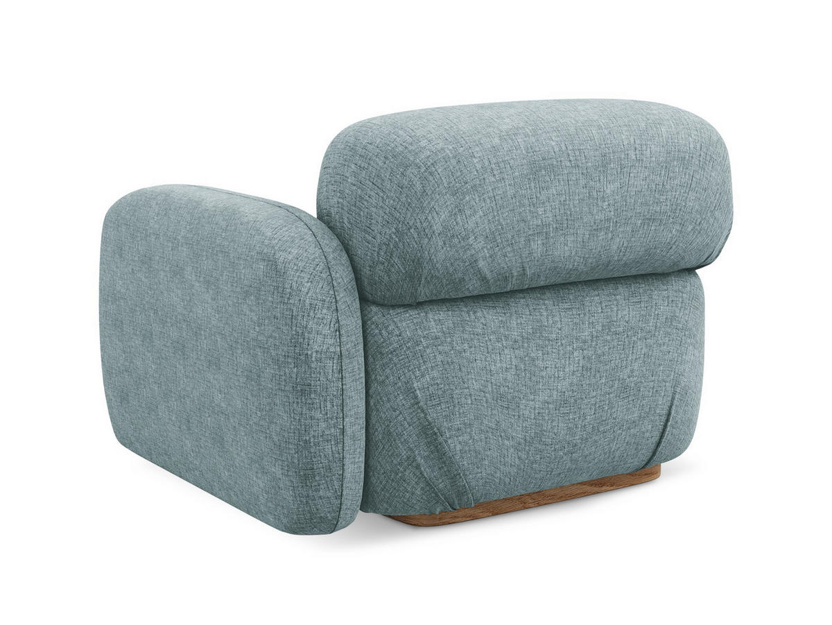 SOFAELEMENT Rechts Chenille Stoff Blau - Blau/Blaugrau, Holz/Textil (95/73/95cm) - Makamii