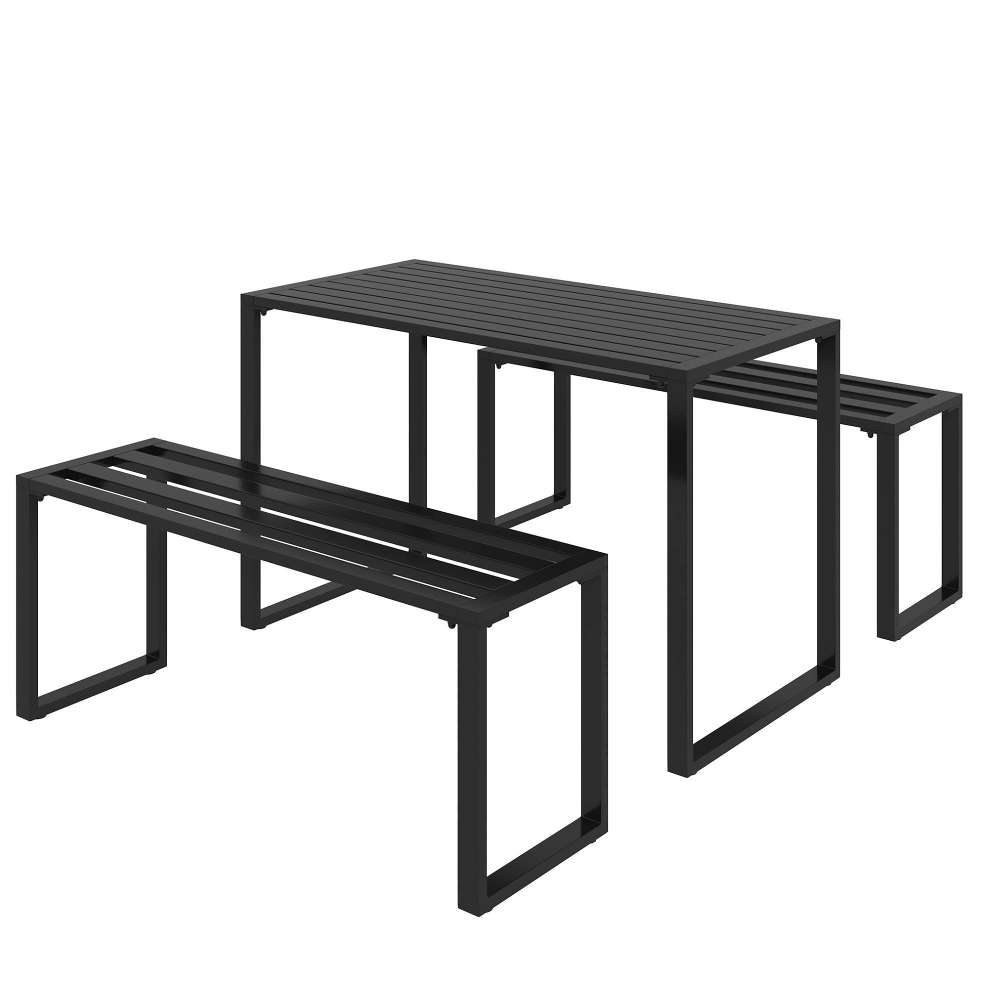GARTENSET 110/55/70 cm Schwarz aus Metall 3er Set - Schwarz, Metall - OKMYHOME