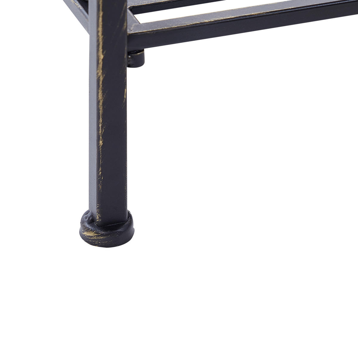 BADREGAL Metall Antik Optik schwarz 4 Fächer klappbar Valdivia - Schwarz, Metall (40/166/27cm) - Beliani