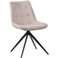 DREHSTUHL Samt creme - Creme/Schwarz, Textil/Metall (48/82/56cm) - CLP