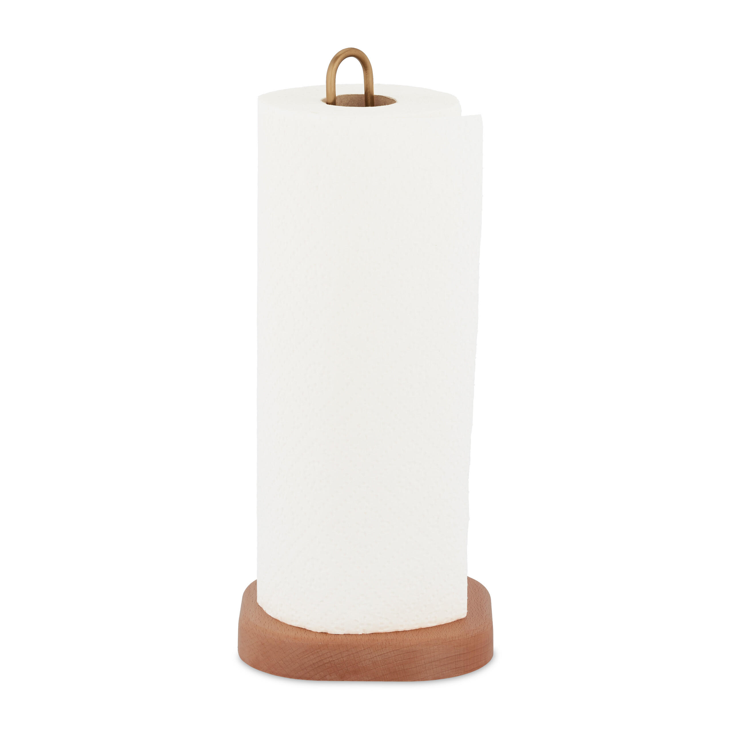 KÜCHENROLLENHALTER - Hellbraun, Holz/Metall (13/30.5/13cm) - Relaxdays