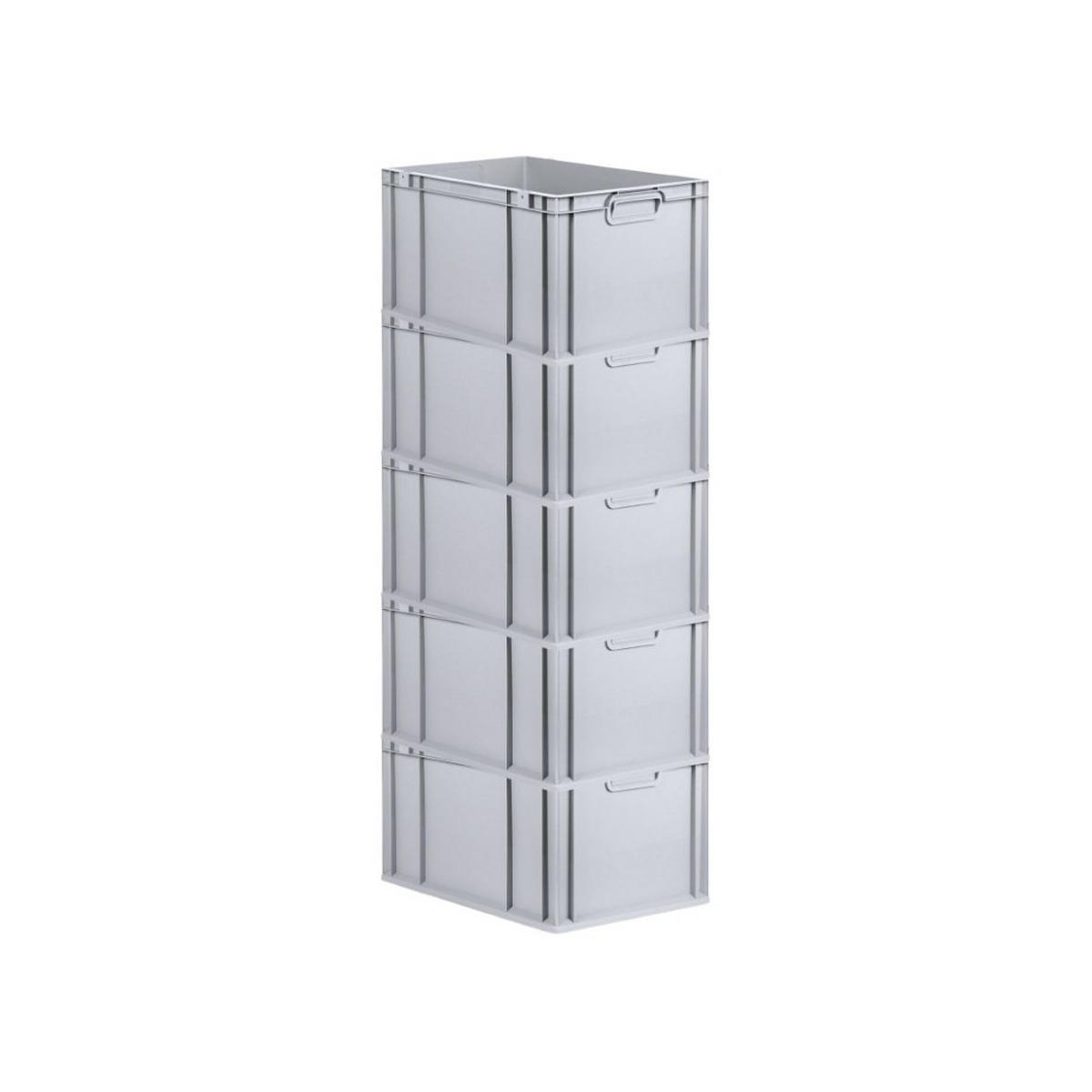 EUROBOX 5x Nextgen Economy Mit Scharnierdeckel Grau/Gelb Griffe Geschlossen 65 Liter - Gelb, Kunststoff (40/32/60cm) - PROREGAL