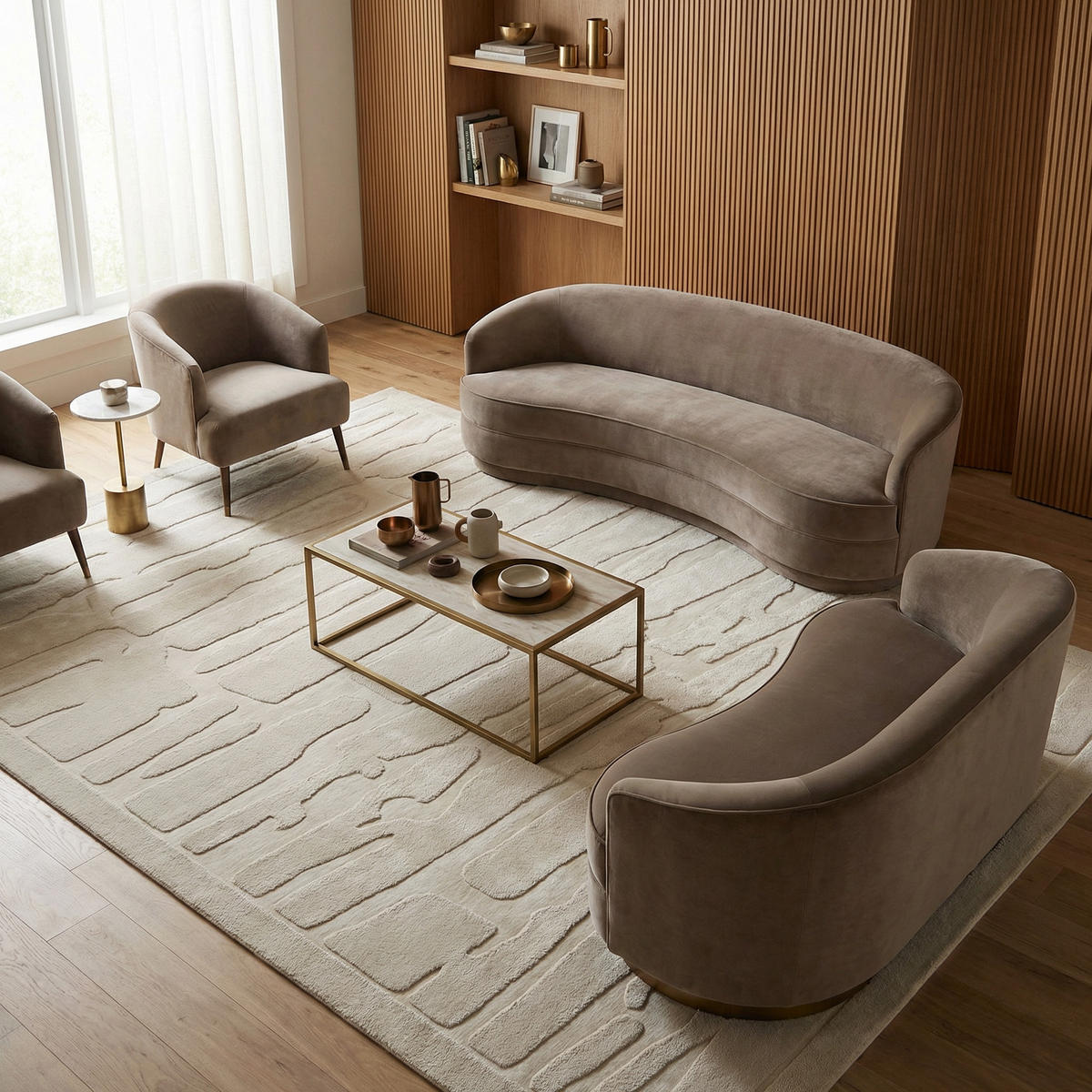 TEPPICH Struktur 3D abstrakt weich pflegeleicht EDEN-Kirkby, Elfenbein 120x170 cm - Champagner, Textil (120/170cm) - KADIMA DESIGN